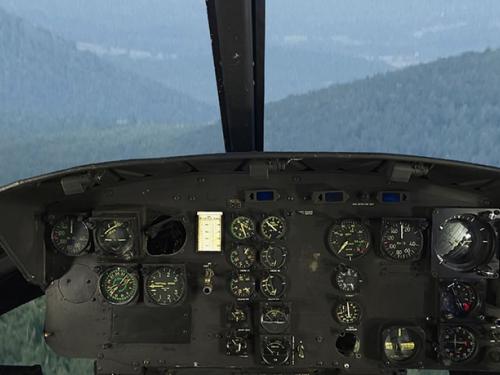 Bell UH-1H Iroquois Huey cockpit panoramic photography