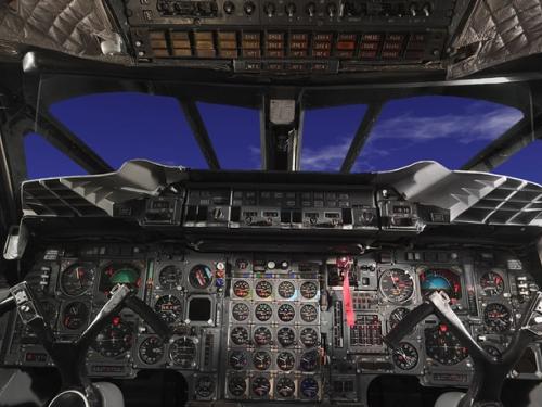 Panoramic photograph of Concorde cockpit