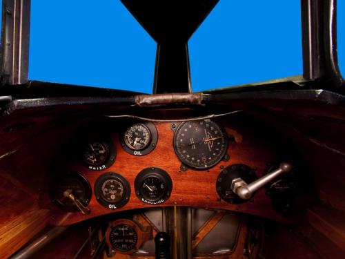 Panoramic photograph of Curtiss R3C Racer cockpit