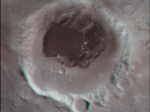 3D Anaglyph of Rabe Crater on Mars