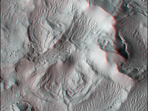 3D Anaglyph of Complex Terrain in Lycus Sulci