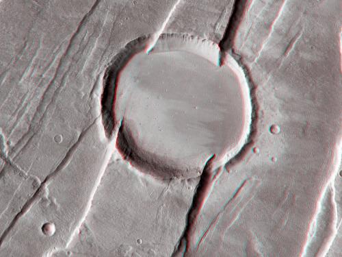 3D Anaglyph of Tantalus Fossae on Mars