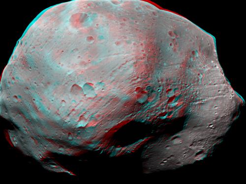 3D Anaglyph of Phobos