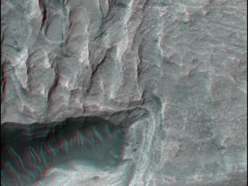 3-D Anaglyph of Large Dunes on Valley Floor