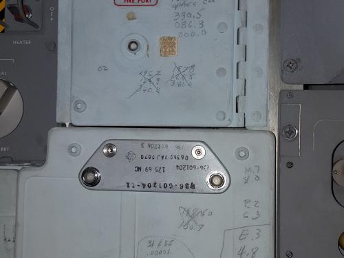 Markings inside the Apollo 11 Command Module