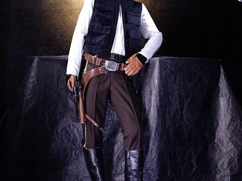 Han Solo’s costume, pictured in the Star Wars: The Magic of Myth exhibition.