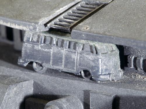 Gray model of a VW bus. 