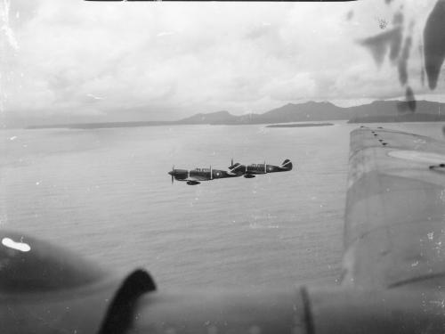 An air to air view of two No. 15 Squadron Kittyhawks