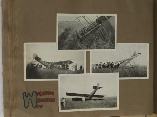 Scrapbook of airplane crash photos