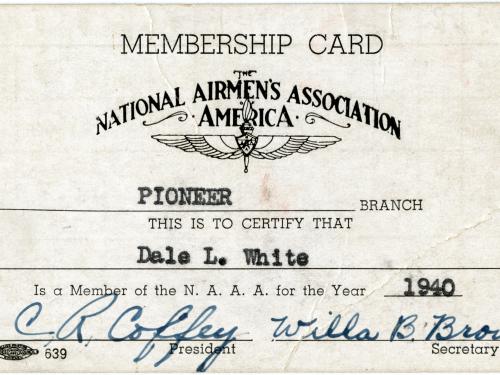 Small membership card.