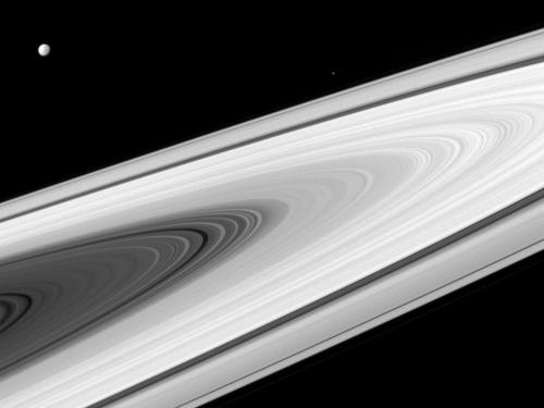 A photo of Saturn's icy rings, taken by NASA's Cassini spacecraft on April 2, 2016.