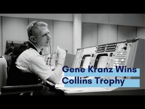 Video about Gene Kranz as he receives the Michael Collins Trophy.