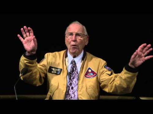 A lecture with Astronaut and pilot Jim Lovell, who has logged 7000 hours in flight and 715 hours in space.