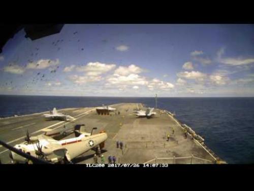 A timelapse video of flight operations aboard the USS Dwight D. Eisenhower. 