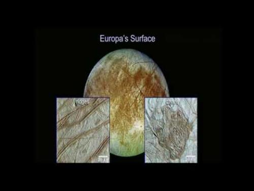 A lecture discussing the Europa Mission and its purpose of determining if Europa, a moon orbiting Jupiter, has life on it.