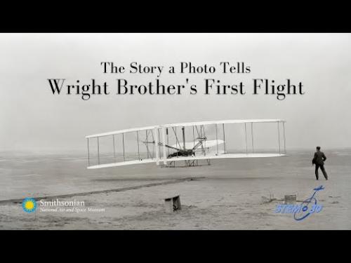 A video about a photograph of the Wright Brother's first flight. 