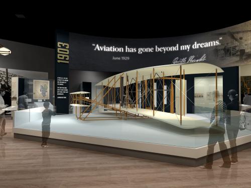 Artist rendering of an upcoming exhibition about the Wright brothers.