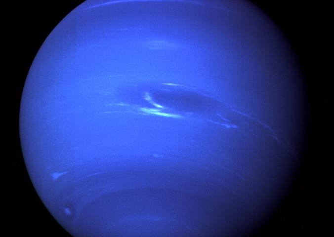 A large dark blue disc.