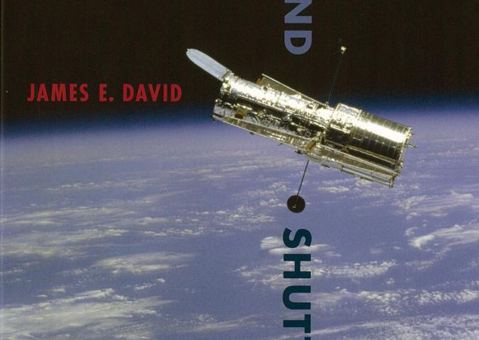 A book cover discussing NASA's relationships with the Department of Defense and the Central Intelligence Agency. The cover features an image of a golden-colored spacecraft orbiting over Earth.