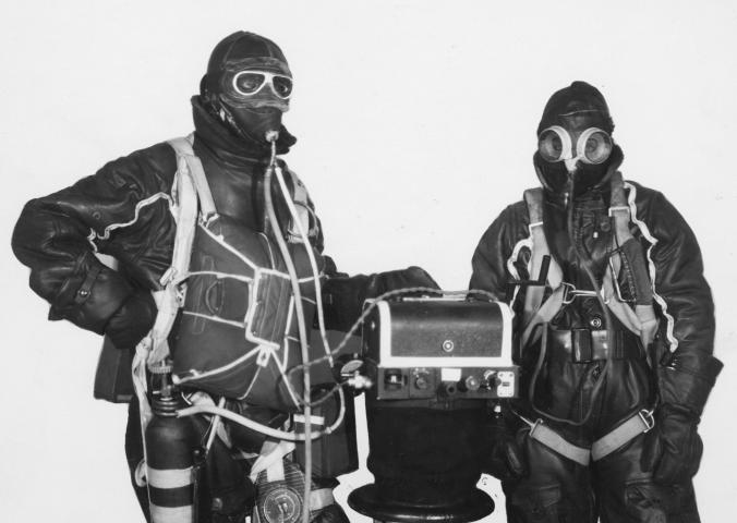 Pilots wearing state of the art in high altitude reconnaissance equipment