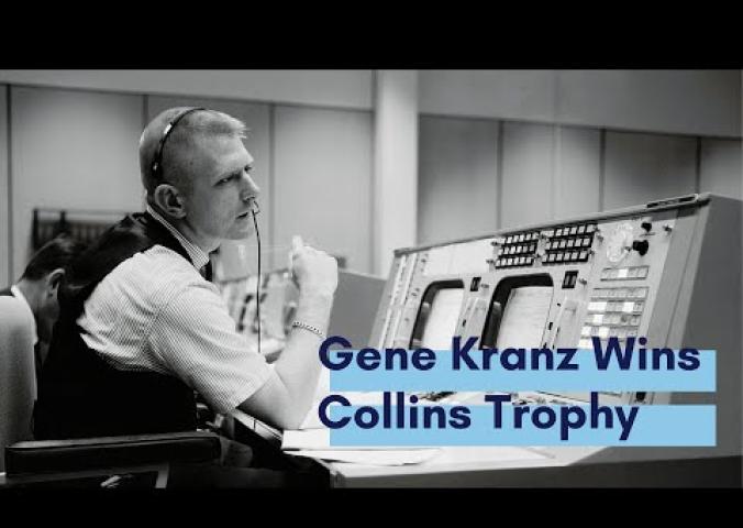 Video about Gene Kranz as he receives the Michael Collins Trophy.