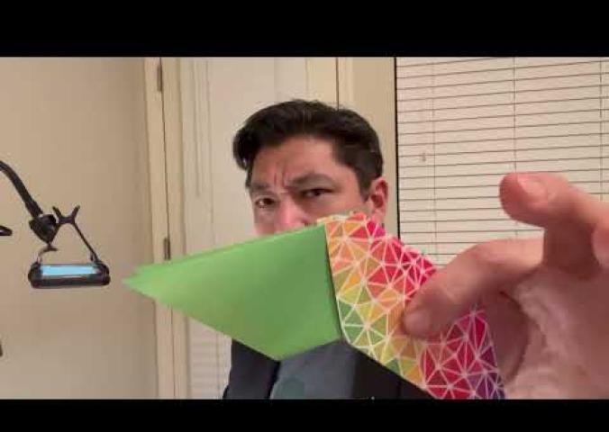 A video containing an origami demonstration. 