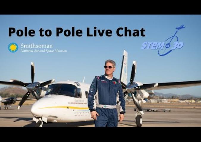A live discussion with Robert DeLaurentis's South pole to North pole flight.