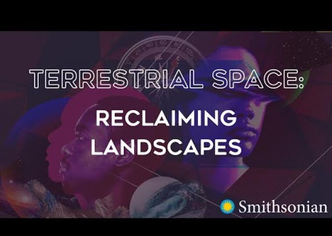 A panel of people discusses reclamation of landscapes from the perspective of Afrofuturism.