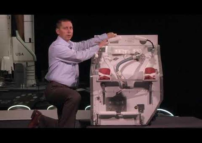 A museum expert discusses the space toilet.