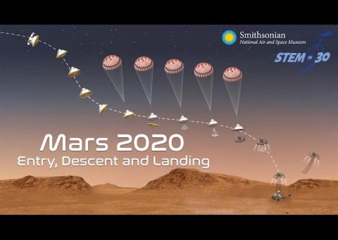 A video about rovers landing on Mars.