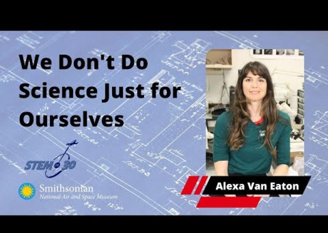 A video where a volcanologist sits in a lab and speaks about her career.
