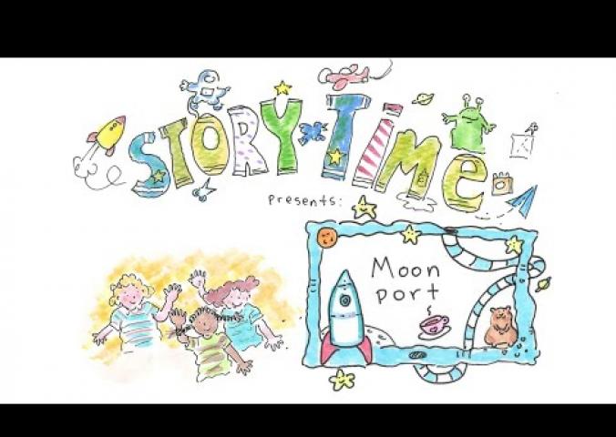 An animated video with a story about building a spaceport on the Moon and a craft activity. 