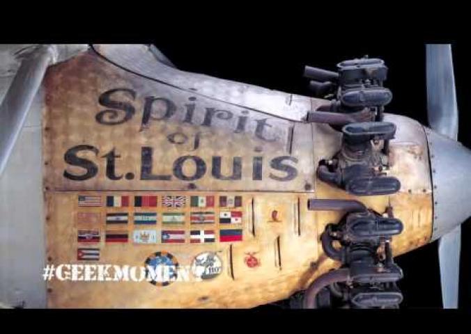 Marty Kelsey, host of STEM in 30, gives viewers a close look at Charles Lindbergh's aircraft, the "Spirit of St. Louis."