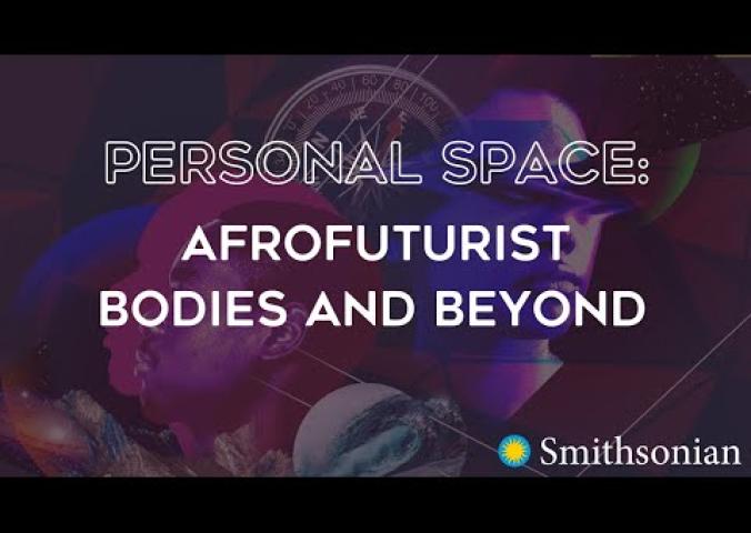A panel of people discusses how technology has influenced Afrofuturist figures such as superheroes and cyborgs as well as our own bodies.