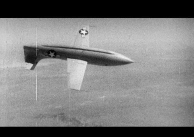 A museum curator speaks about the experimental Bell X-1 aircraft designed to move to speeds close to the speed of sound.