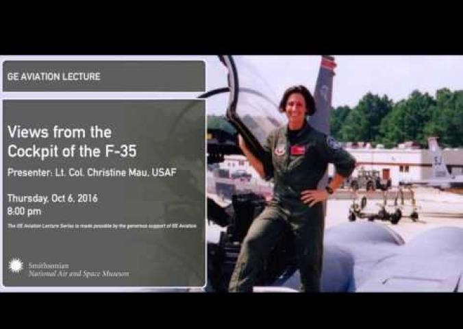 Lecture with Christine Mau and her perspective as one of a few female fighter aircraft pilots.