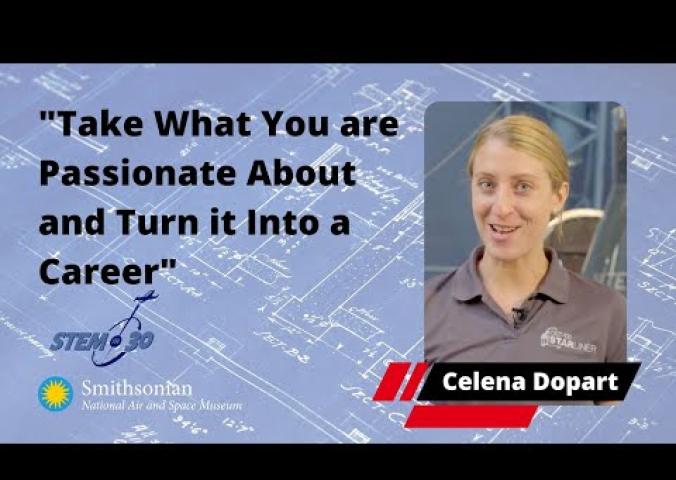 A video with an engineer talking about her career path. 