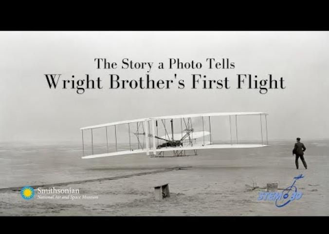 A video about a photograph of the Wright Brother's first flight. 