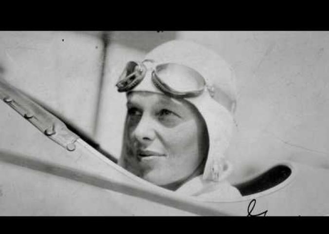Interview with curator about Amelia Earhart with use of historical images. 