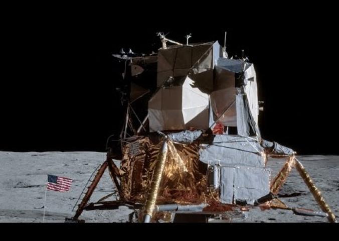 A video about the Apollo Lunar Module and how its two parts allow for landing and taking off from the Moon. 