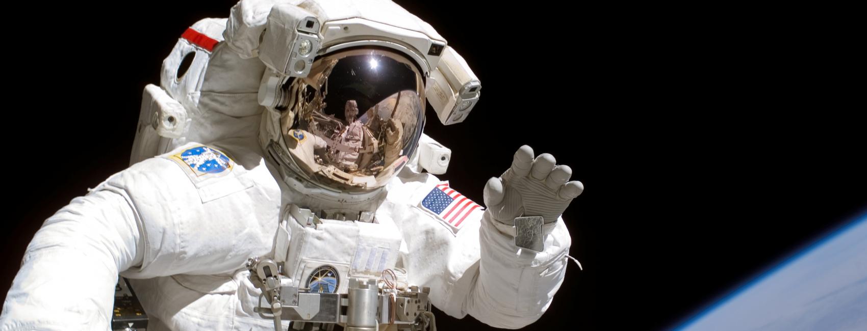 Space Shuttle Astronaut on Spacewalk (STS-115)