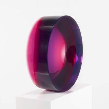 A magenta purple glass sphere.