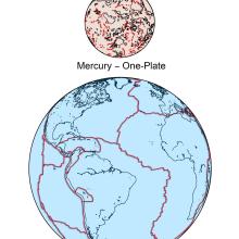 Circular images of Mercury and Earth.