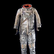 A silver astronaut suit. 