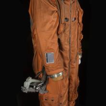 An orange training spacesuit.