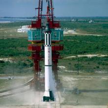 Mercury-Redstone (MR-3), with “Freedom 7” capsule, launches