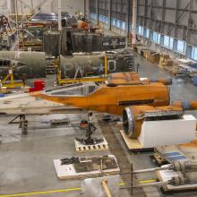 X-wing Starfighter in Restoration Hangar