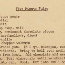 Typed recipe for Five Minute Fudge