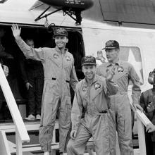 Apollo 13 Astronauts on the U.S.S. Iwo Jima