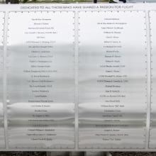 Metal plaque listing Wall of Honor Honorees